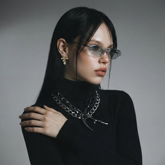 Divine Rose Cross Earrings