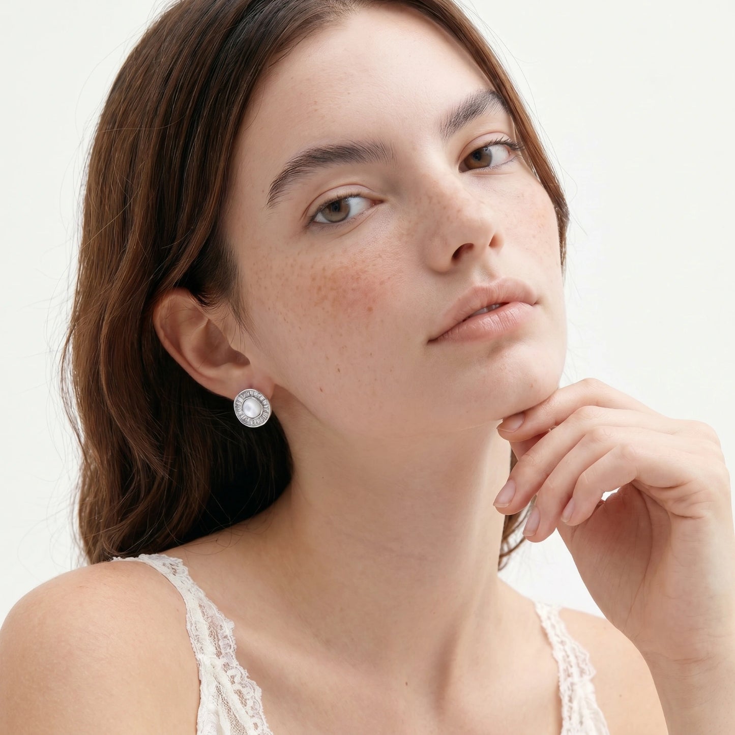 Pearl Halo Studs